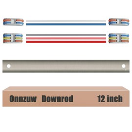 Onnzuw 12 inch Ceiling Fan Downrod with 5 Extension wires and 4 Wiring Clips, Brushed Nickel Ceiling Fan Extension Downrod【1 inch Outer Diameter】 Suitable for Various Ceiling Fans (Non Threaded)