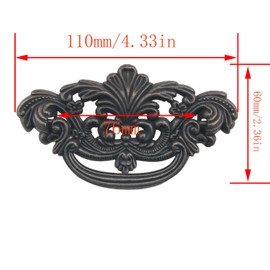 CHENJIN 2PCS Skeletonized Cabinet Door Bronze Pulls 3 inch Vintage Bronze Color Drawer Pulls Zinc Alloy Dresser Pulls for Wardrobe Kitchen Cabinet Handles