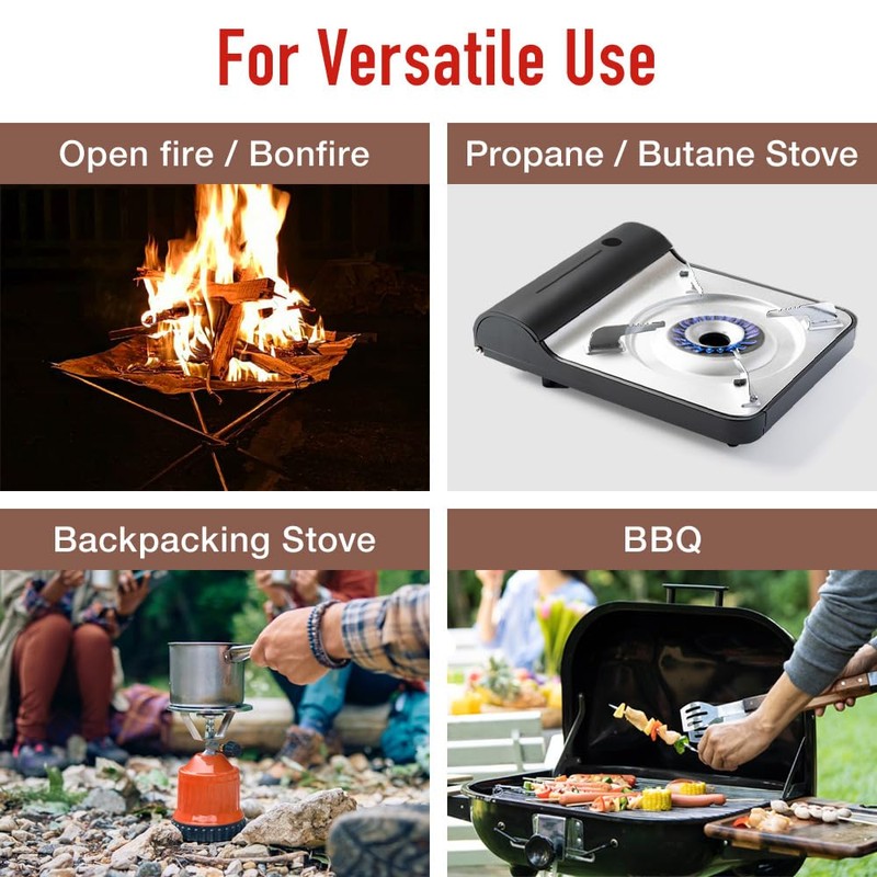 Japard Camping Stove Windscreen, Large Tall Folding Windshield Propane Burner
