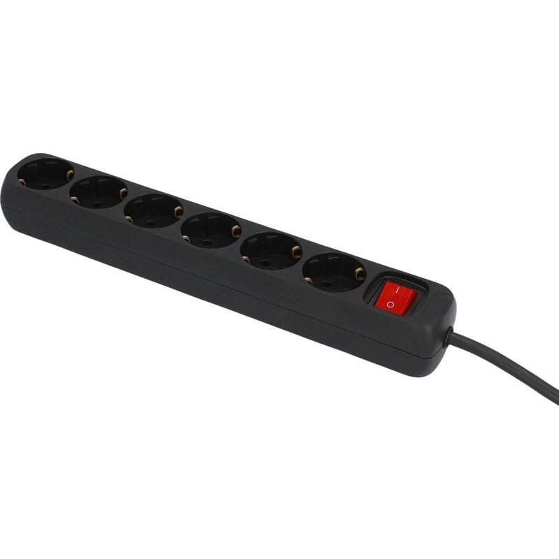 UNITEC Table Socket 6-Way with Switch, Power Strip, 1.4 m
