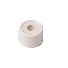 Merriway BH02256 (2 Pcs) Floor or Wall Mounted Door Stops, White 35mm (1.3/8 inch) Diameter - Pack of 2 Pieces