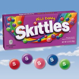 SKITTLES Wild Berry Chewy Candy Theater Box, 3.5 oz Box (Pack of 12)