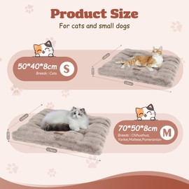Nobleza Cat Bed Mat, Fluffy Bubble Fleece Cat Beds for Indoor Cats Kittens, Warm Kitten Cushion, Soft Plush Pet Cushion, Washable Pet Bed Mat for Small Cats Kitten Kitty, 50x40cm, Brown