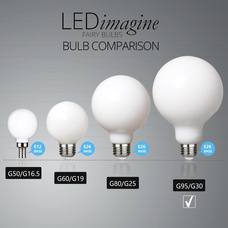3Pack G30 LED Globe Light Bulbs 2700K Soft Light, 5.5W