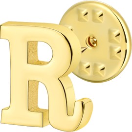 Initial Lapel Pin for Men Women, Brooch Pins for Men Suits, Metal Button Pins in 18K Gold and Silver Tone.