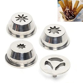 PanDair 4pcs Donut Machine/Youtiao Nozzle Stainless Steel Manual Spanish Donuts Churro Maker Accessories 8/15/24mm 3 Sizes Youtiao Nozzle for Restaurant Kitchen