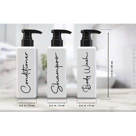 Generic - Dispensador de champú y acondicionador TwoP Brands de 16 onzas, juego de jabón estampado con bomba de gel de baño, champú, botella para pared de ducha de 3 botellas recargables, blanco, mediano-grande