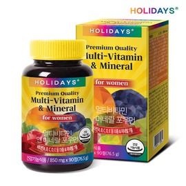 Holidays Multivitamin & Mineral for Women 90 tablets 1 bottle (3 month supply) / 홀리데이즈 멀티비타민 앤 미네랄 포우먼 90정 1병 (3개월분)