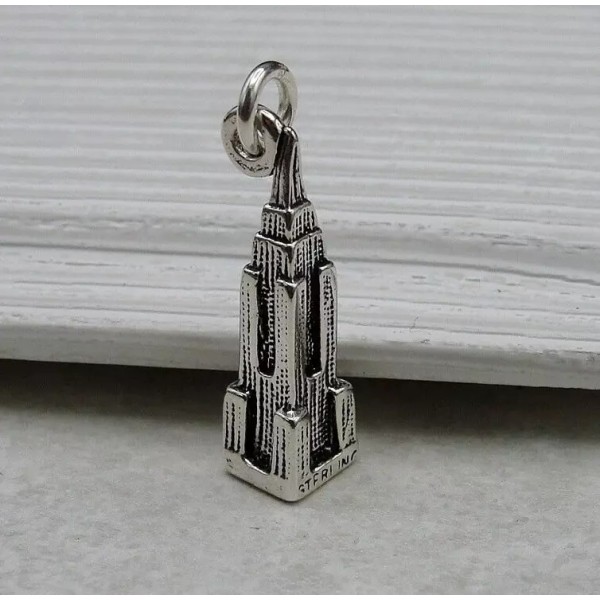 Unbranded 925 Sterling Silver Skyscraper Charm - Big Apple NYC