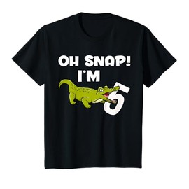 Oh Snap I'm 5 Crocodile Alligator T-Shirt