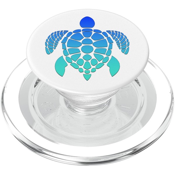 cyan Blue Turtle Phone Grip On white PopSockets PopGrip for