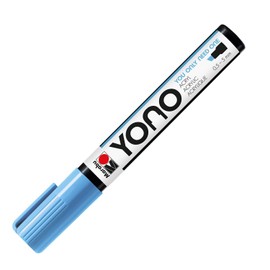 Marabu 12400102256 Yono Marker, Pastel Blue 256, Versatile Acrylic Pen with Japanese Chisel Tip 0.5 - 5 mm, Water-based, Lightfast and Waterproof, for Almost All Surfaces