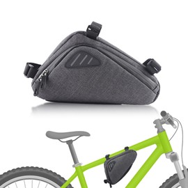 SNSYGN Bike Frame Bag, Waterproof Bicycle Triangle Frame Bags Detachable Top Tube Bag Bike Controller Bag Large Capacity Bike Accessories for MTB, Road Bike (Gray)