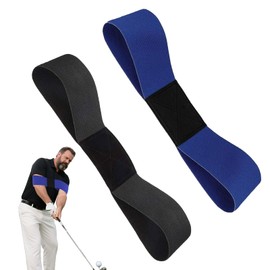 Watlikeup 2PCS Golf Swing Training Aid,Golf Training Aids Arm Band Trainer,Golf Hand Swing Elastic Band,Professional Motion Posture Correction,Golf Training Equipment for Men Women Kids(Blue,Black)