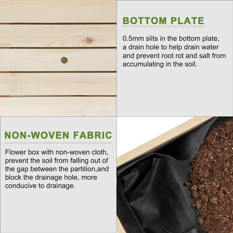BIRASIL Outdoor Raised Garden Bed, Wood Planter Box for Vegetable