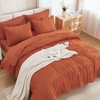 Andency Queen Comforter Set Burnt Orange - 7 Pieces Bed