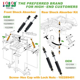 10L0L Golf Cart Shocks Absorbers Kit for Club Car Precedent, Onward, Tempo 2004-up Gas & Electric Models, Front and Rear Shocks Replace OEM 102288501 102588601 1013164 1014236 102706401 102588501