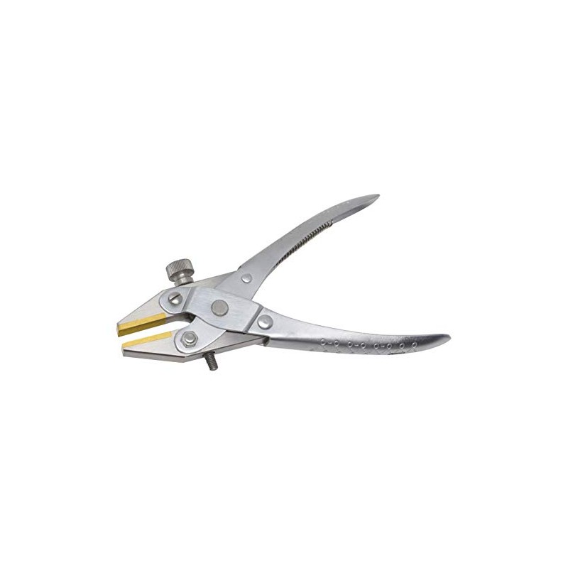 6-3/4" Brass-Lined Jaw Parallel Action Flat Nose Pliers with Adjustable