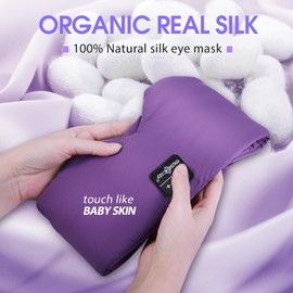 Musicozy Sleep Mask with Bluetooth Headphones,100% Natural Silk Eye Mask Headphones for Men Women,Soft Sleep Headphones Bluetooth Eye Mask for Sleeping,Travel,Relax,Yoga,Meditation,Large in Size