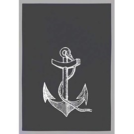 Maritime Tea Towels/Kitchen Towel Vintage 100% Cotton 50 x 70 cm (Anchor White)