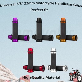 Amavoler Universal Motorcycle Handlebar Grips Fits for Motorcycles with 7/8" Left Grip and 1" Right Sports Bike Chopper Cruiser Bike Etc. (Orange)
