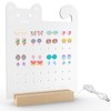 ATYOUK Cat-Shaped Earring Holder Organizer for Girls,Light Up Acrylic Earrings