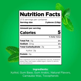 PUR Gum Aspartame Free Chewing Gum Spearmint 100% Xylitol 55 Pieces Pack of 3