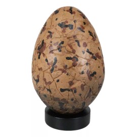 Prehistoric Speckled Dragon Egg Fossil Statue With Base Stand Jurassic Dinosaur