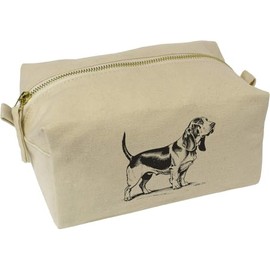 'Basset Hound Trailing a Scent' Canvas Wash Bag/Makeup Case (CS00037374)