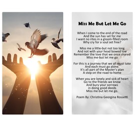 Choobly 100-PC PREMIUM Laminate Funeral Prayer Cards, Celebration of Life Memorial Cards, Bereavement Poems, Comfort, Remembrance, Sympathy, Funeral Favors