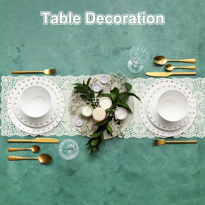 sourcing map 140pcs Paper Doilies, 10.3" x 7.5" Rectangle Lace