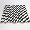 Black & White Striped Paper Straws (10mm x 200mm) -