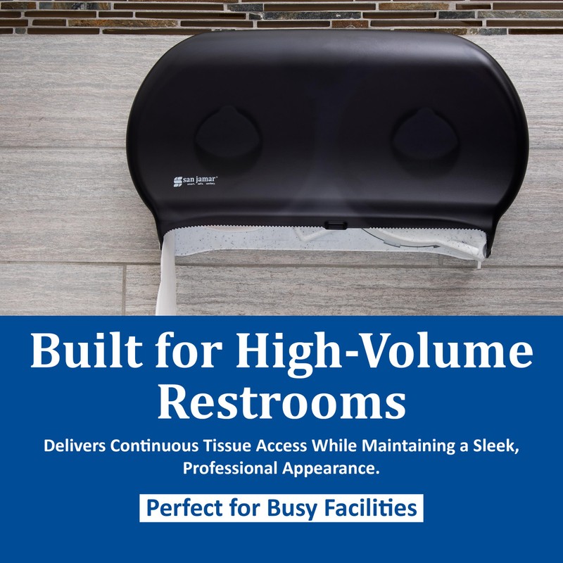 San Jamar - SJMR4000TBK R4000TBK Twin 9" Jumbo Tissue Dispenser,