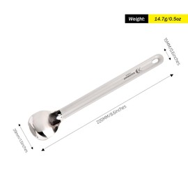 SILVERANT Titanium Long Handle Spoon, Ultralight Camping Cutlery Outdoor Utensils for Backpacking Hiking & Bushcraft Flatware (LongSpoon-Polished)