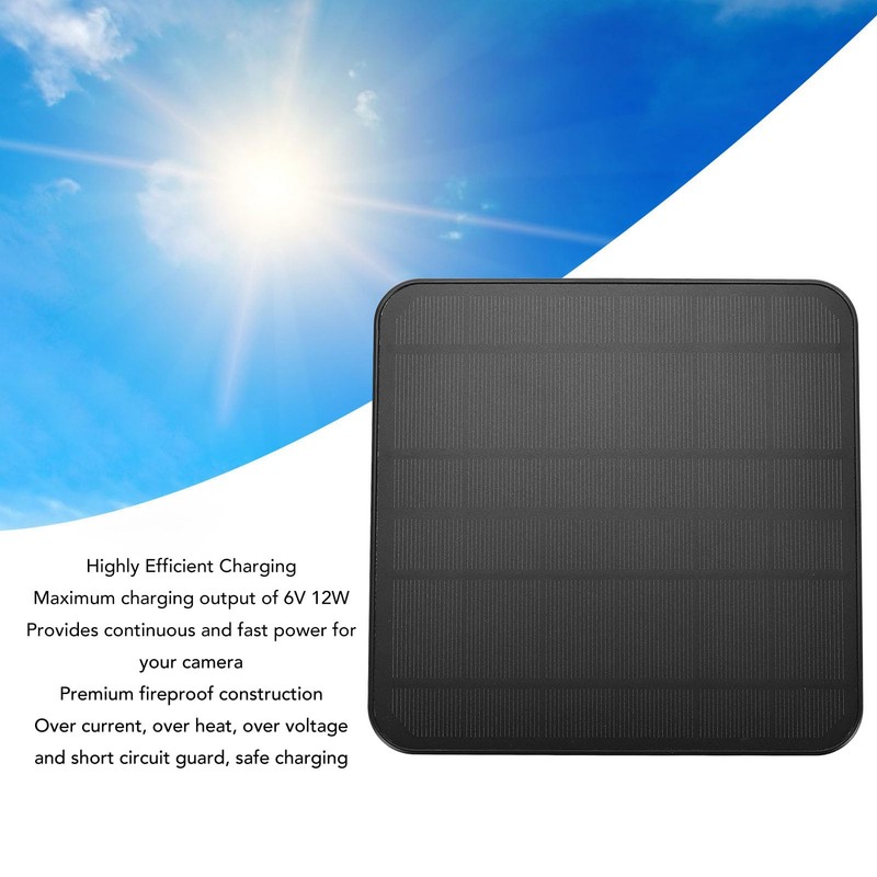 Solar Panel for Security Camera, 12W 6V Portable Solar Charger