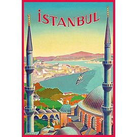 Schatzmix Istanbul Turkey Metal Sign 20 x 30 cm Wall Decoration Tin Sign Tin Sign, Sheet Metal, Multi-Coloured