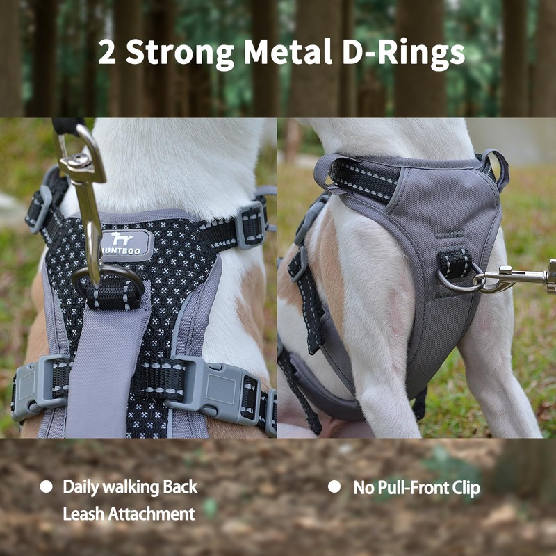 Huntboo Reflective Dog Harness with Handle, Escape Proof, No Slip,