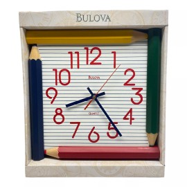 BULOVA Kids Play Room School Classroom Nursery Daycare Wall Clock Pencil Frame