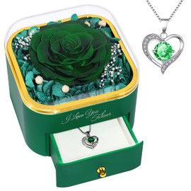 Beferr Gifts for Women Birthday Gifts Preserved Real Rose with Necklace Eternal Roses Forever Flowers for Delivery Prime Mother's Day Mom Gifts for Grandma Daughter Wife Sister