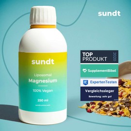 Magnesium Liposomal Optinerve 250 ml Liquid Daily Dose 125 mg Magnesium High Bioavailability High Dose for Regeneration and Strengthened Metabolism Vegan & GMO-Free Sundt Supplements