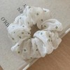 Soft Organza Lace Scrunchies for Women girls, polka dot Large