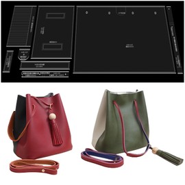 RIVEENY Acrylic Bucket Bag Templates,Acrylic Leather Bag Pattern Template Shoulder Bag Making Stencil Handmade Bag Template DIY Leather Craft Quilting Sewing Tool