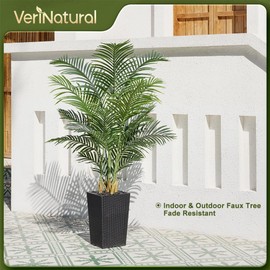 VeriNatural Artificial Palm Tree 5FT - Tall Fake Trees with Black Planter & Pebbles,Large Faux Plant for Indoor Outdoor,UV Resistant Floor Plants for Home, Office, Living Room & Patio Decor,VN130