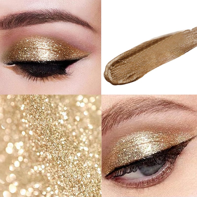 Liquid Glitter Eyeshadow, Metallic Shimmer Eyeshadow Sparkly Eye Shadows Eyeliner