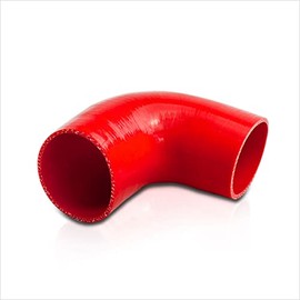 2.25 to 2.5 Inch 90 Degree Elbow Silicone Hose Reducer Coupler for Turbo/Intercooler,Red