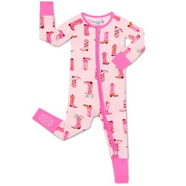 babee Reshinee Bamboo Viscose Convertible Baby Footies Pajamas, footies for babies, Zipper Pajamas Baby Girls 18-24M