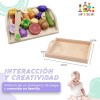 Charola De Verdura Estilo Montessori Madera Juego Didáctico