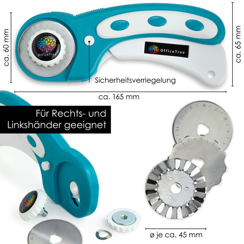 OfficeTree® rotary cutter - fabric cutter of fabrics and paper