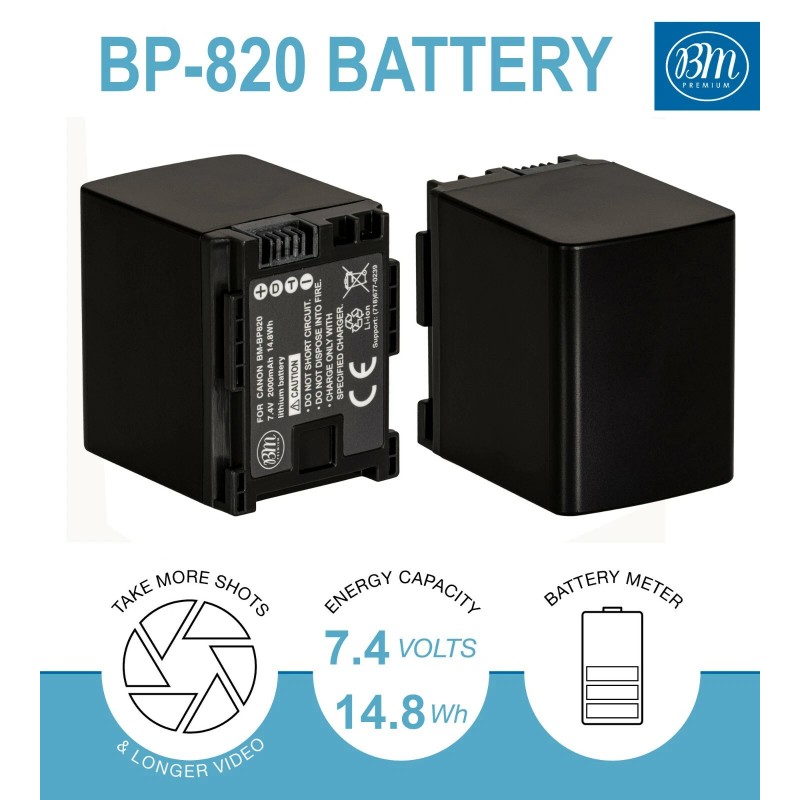 BM BP-820 Battery & Charger for Canon Vixia HF G50