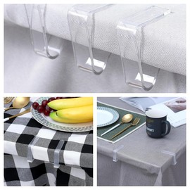 12PCS Plastic Tablecloth Clips Transparent Picnic Tablecloth Clips Table Cloth Holder Table Cover Clips for Thickness Table Christmas Home Wedding Party Indoor Outdoor Camping